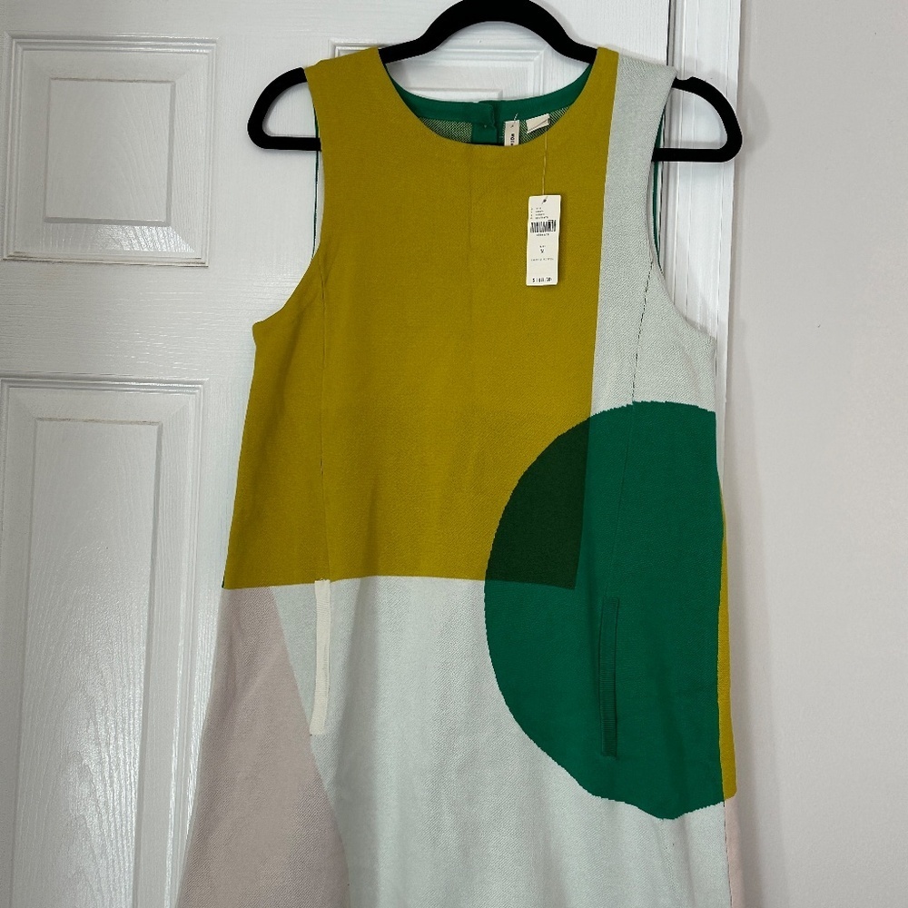 Brand New Anthropologie Moth Mod Mini Shift Tunic Dress Colorblock Size Medium - Picture 3 of 12